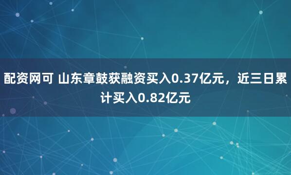 配资网可 山东章鼓获融资买入0.37亿元，近三日累计买入0.82亿元
